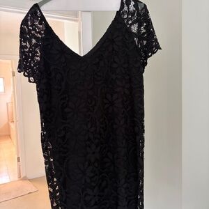 Black lace cocktail dress